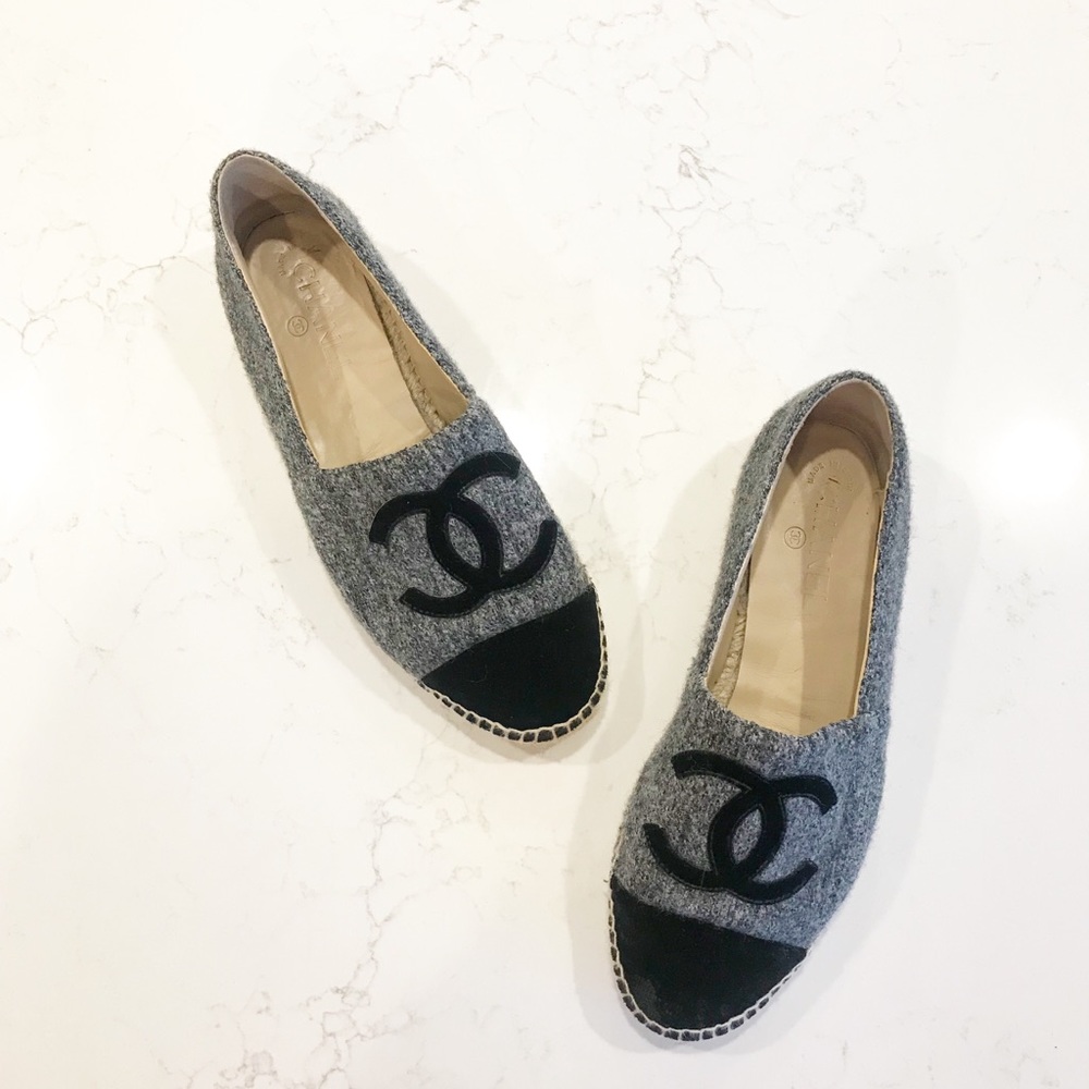 CHANEL Gray Espadrilles, EURO 41